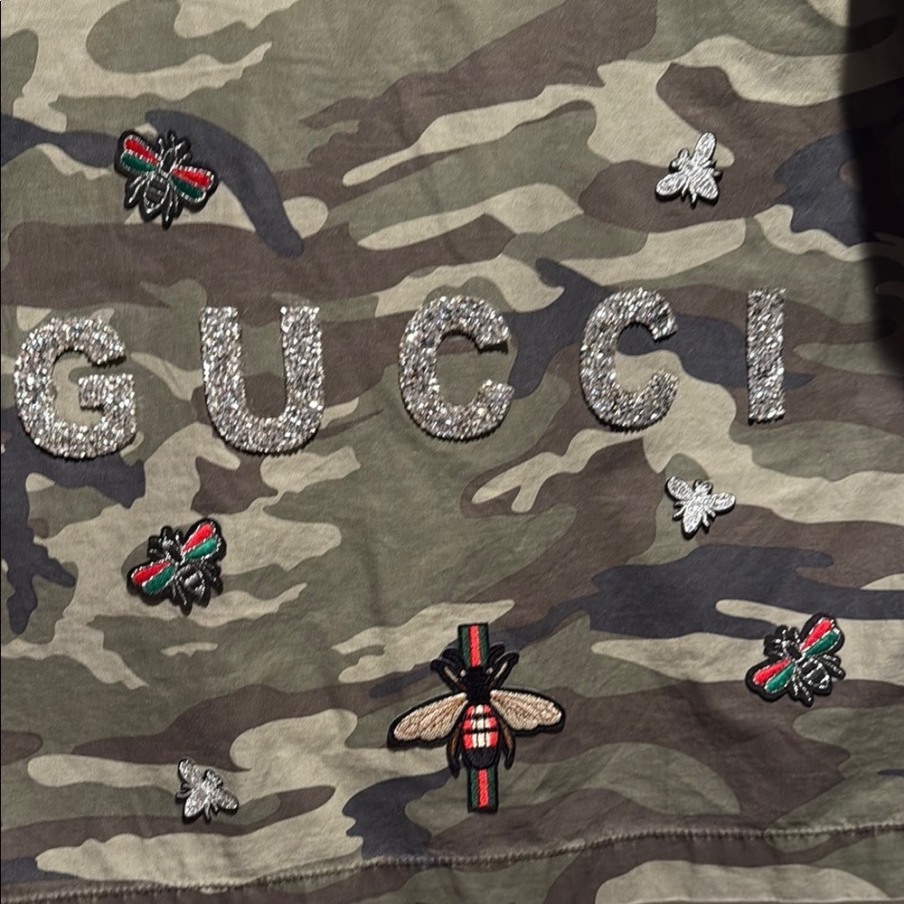 Gucci (custom made) Camouflage surplus jacket with patches medium camo t…